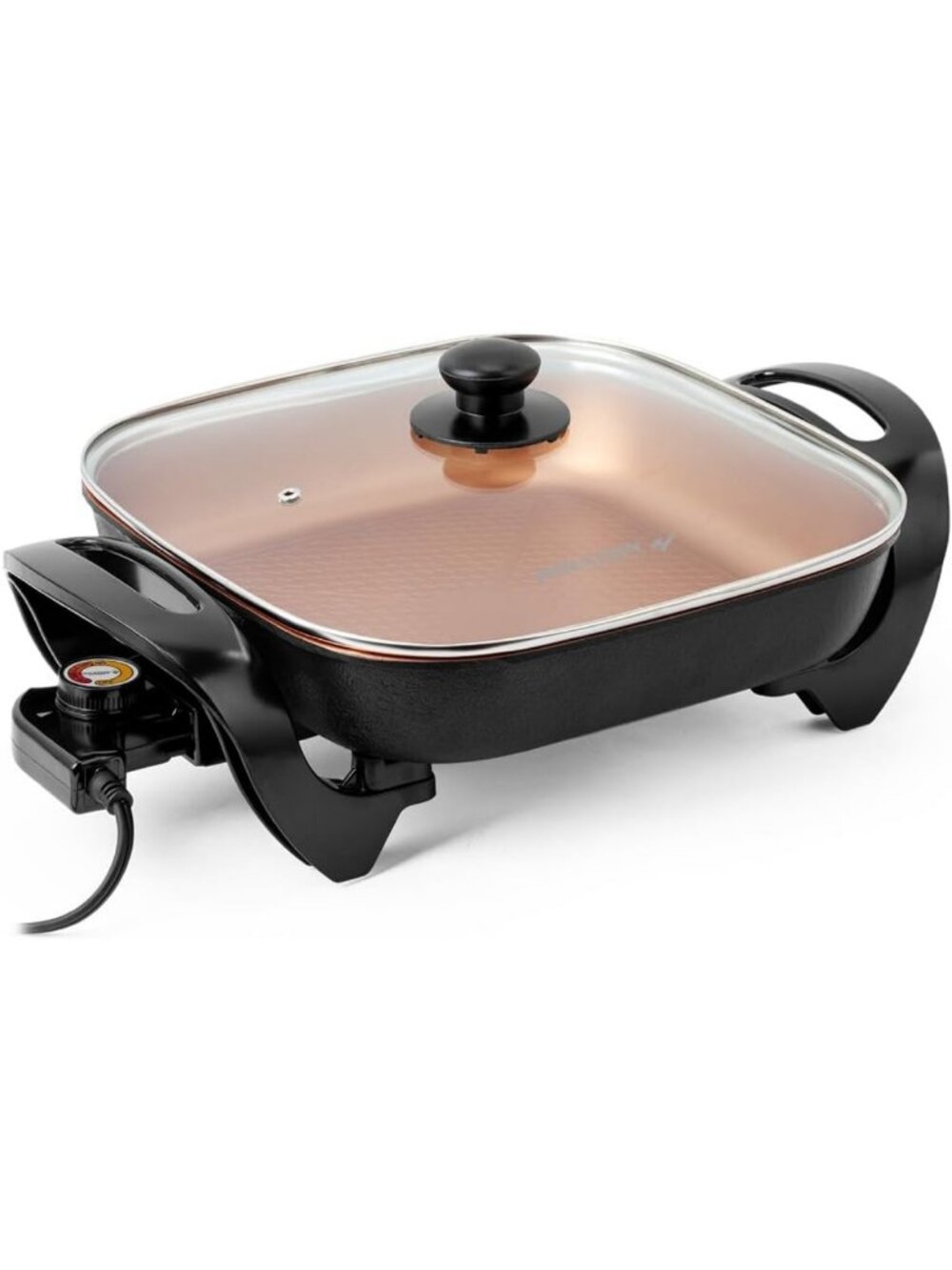 12-Inch Electric Skillet - 1400W Non-Stick Pan with Adjustable Temp Control